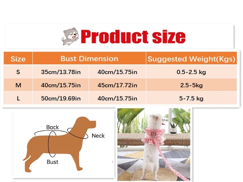 Pink Floral Leash and Harness Set