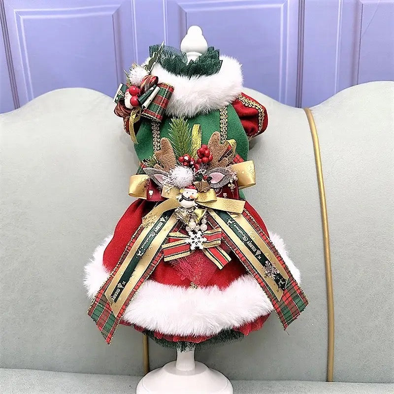 christmas tree dog dress Furry and Bright Christmas Dog Dress