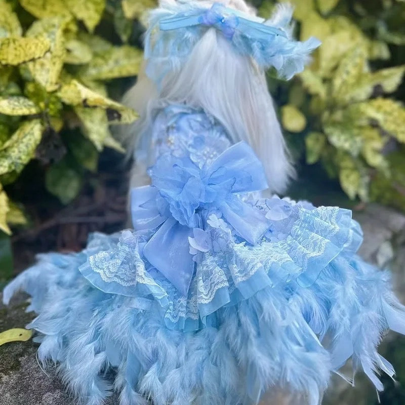 Elsa Princess Dog Dress | Formal Fairytale Dog Outfit Doggy Haute Couture Elsa Princess Dog Dress | Formal Fairytale Dog Outfit Doggy Haute Couture