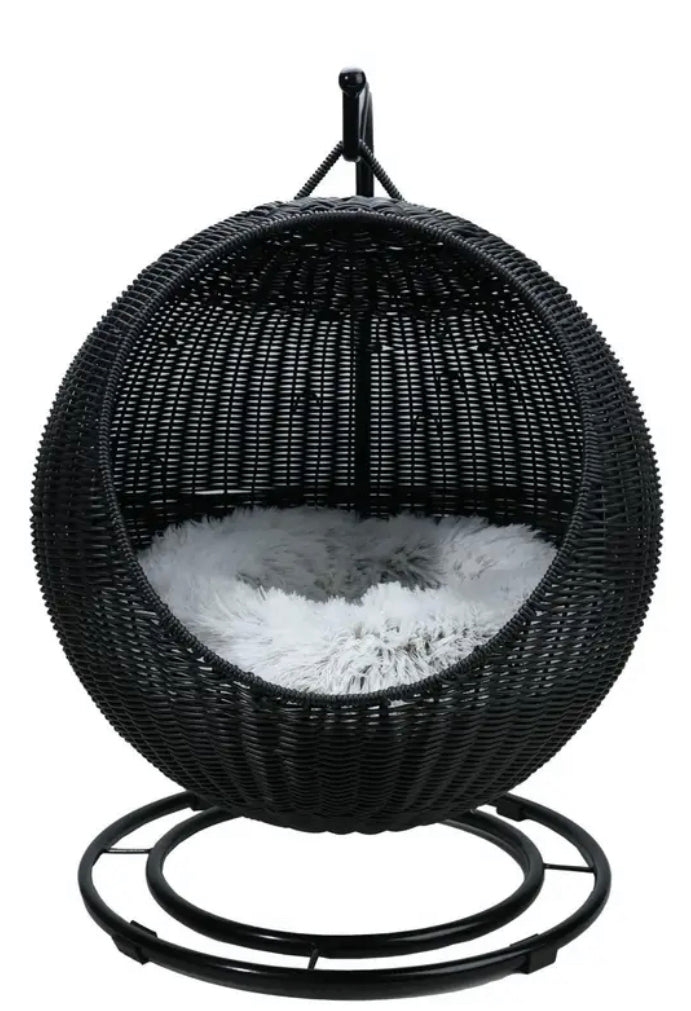 Black swing chair bed