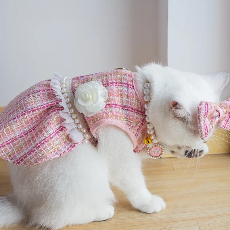 Pink Kitty Dress Set
