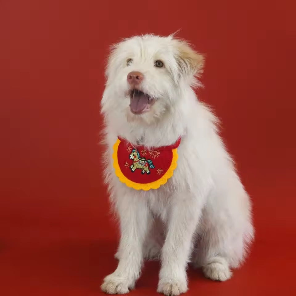 fortune blessing chinese new year pet bib dog cat lunar accessory doggy haute couture