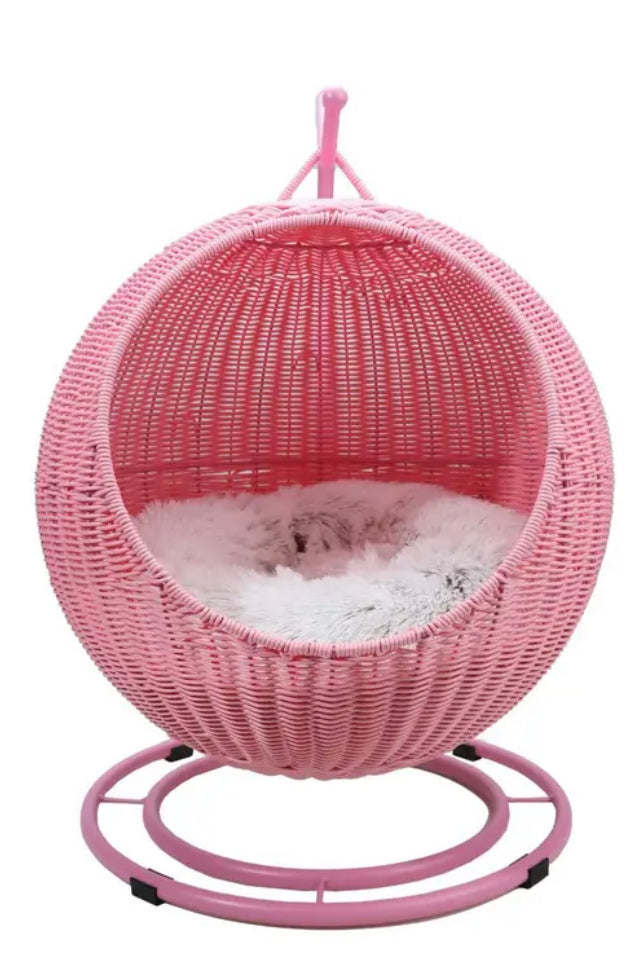 Pink basket swing bed