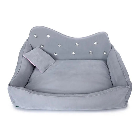 Grey Bejewelled Bed