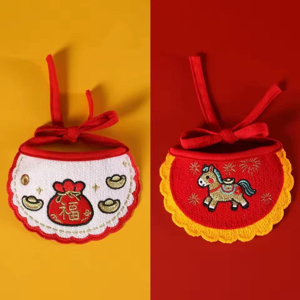 fortune blessing chinese new year pet bib dog cat lunar accessory doggy haute couture
