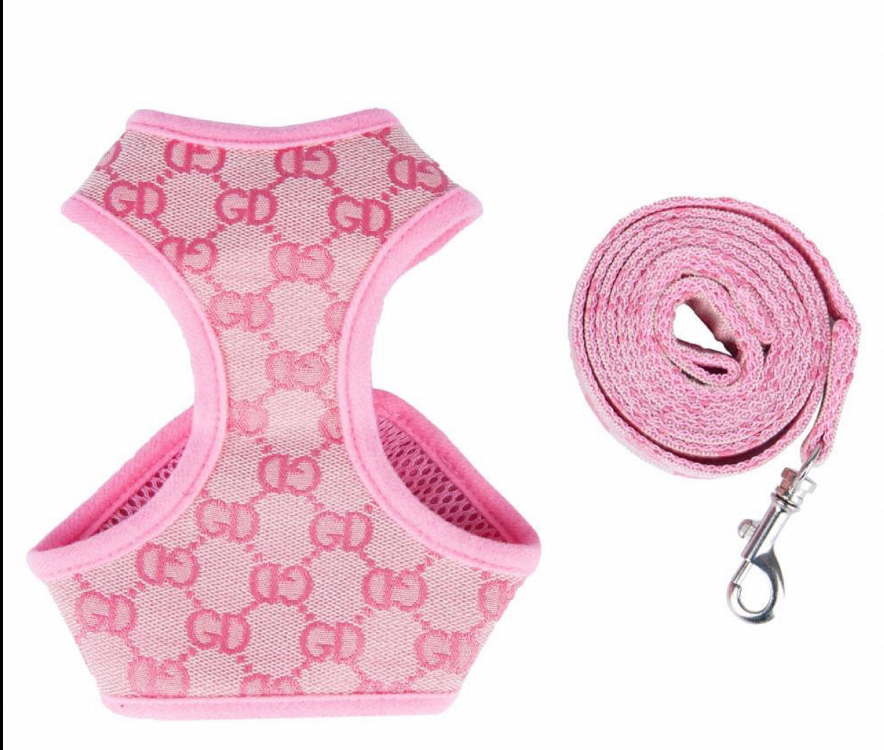 GD Pink Leash and Harness Set