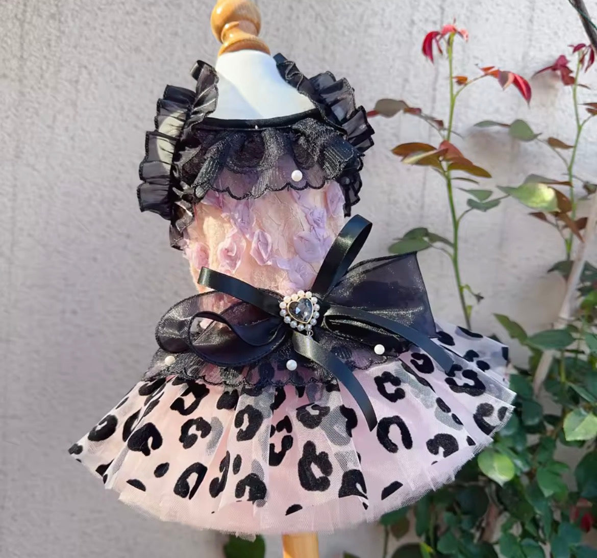 princess style dog dress with soft tulle layers
