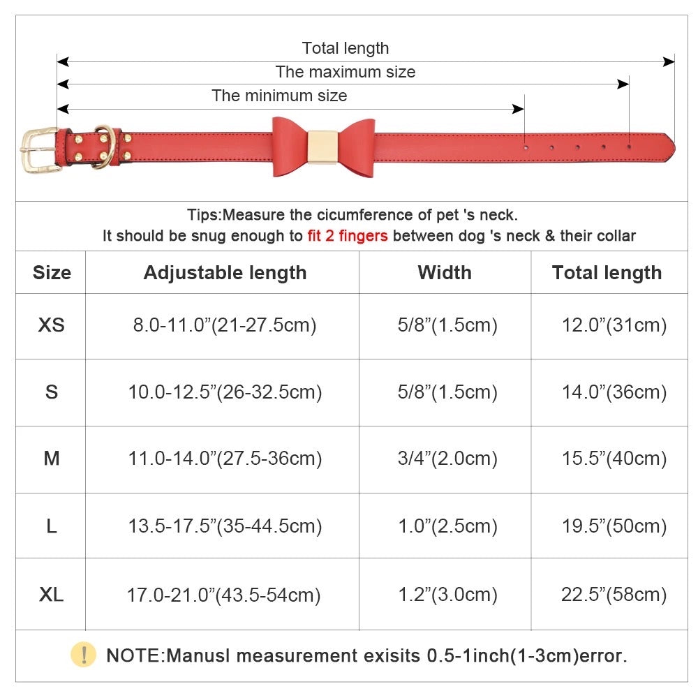 Customized Bow Dog Collar