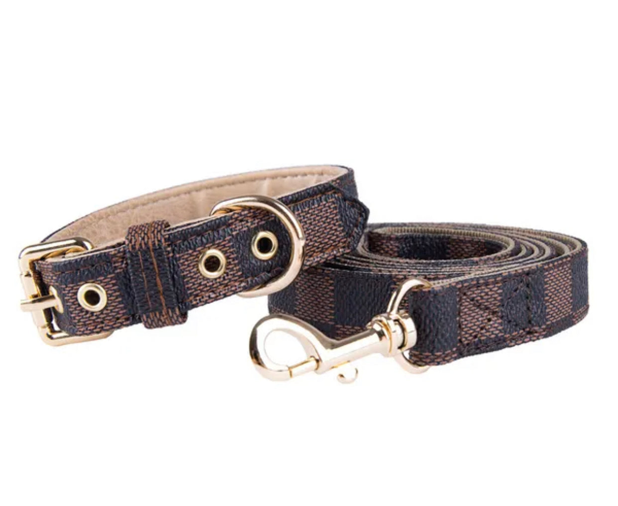 Chewy Vuitawn Collar & Leash Set