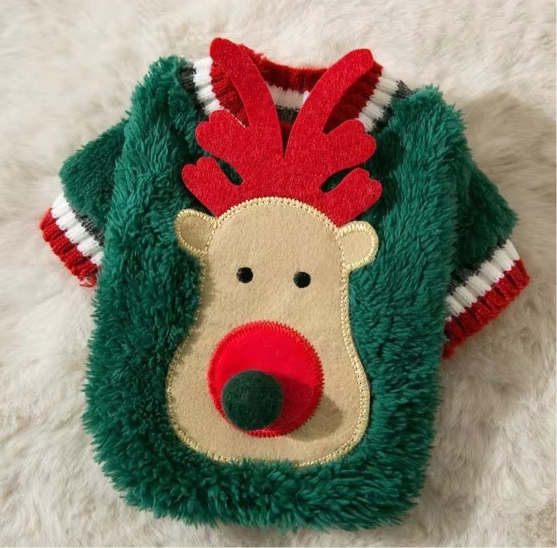 Green Reindeer Christmas Sweater