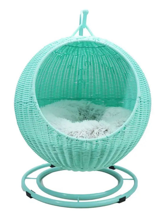 Aqua green swing chair bed