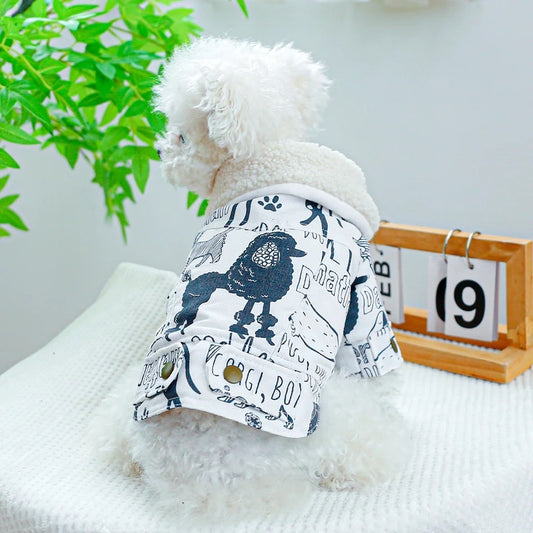 dog coat with fur trim
