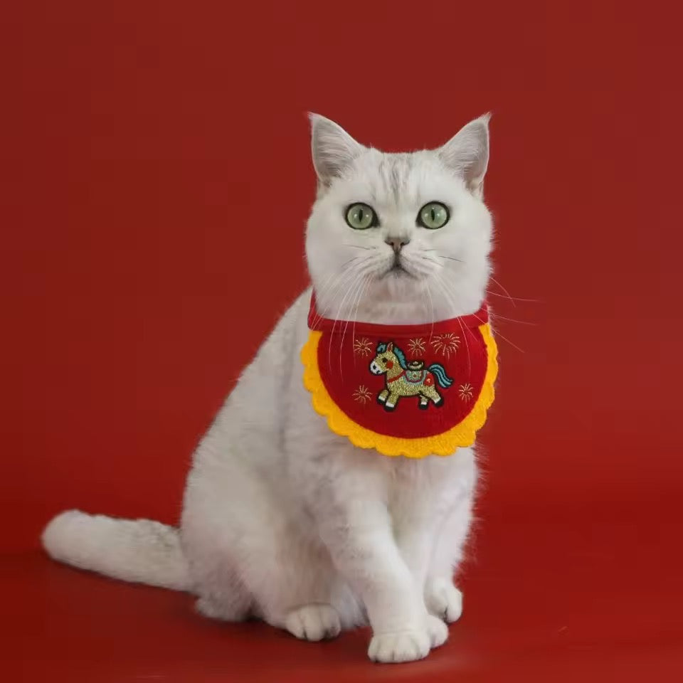 fortune blessing chinese new year pet bib dog cat lunar accessory doggy haute couture
