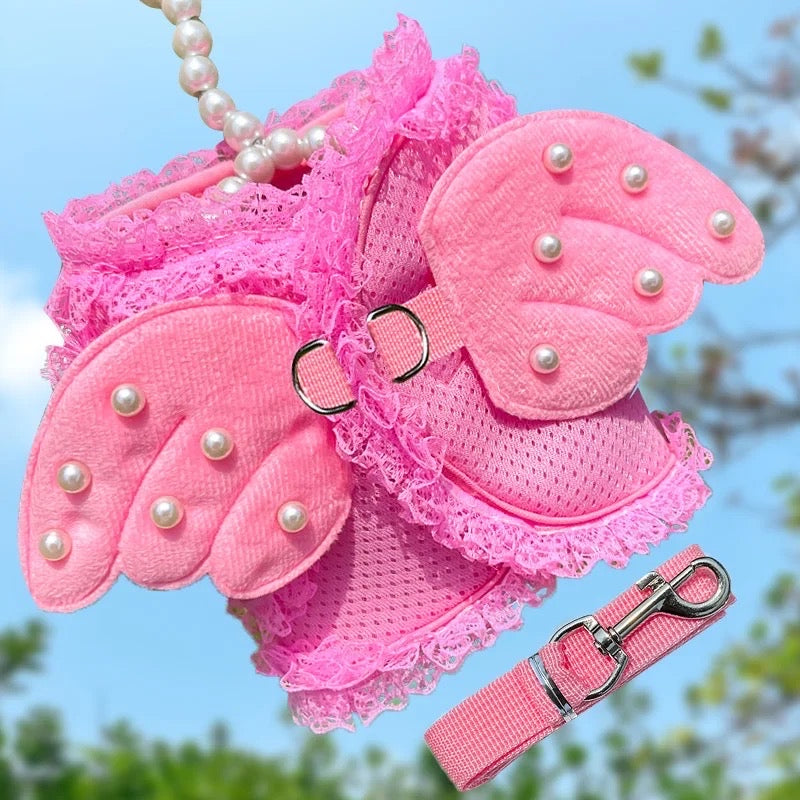 Angel Harness and Leash Set - Pink