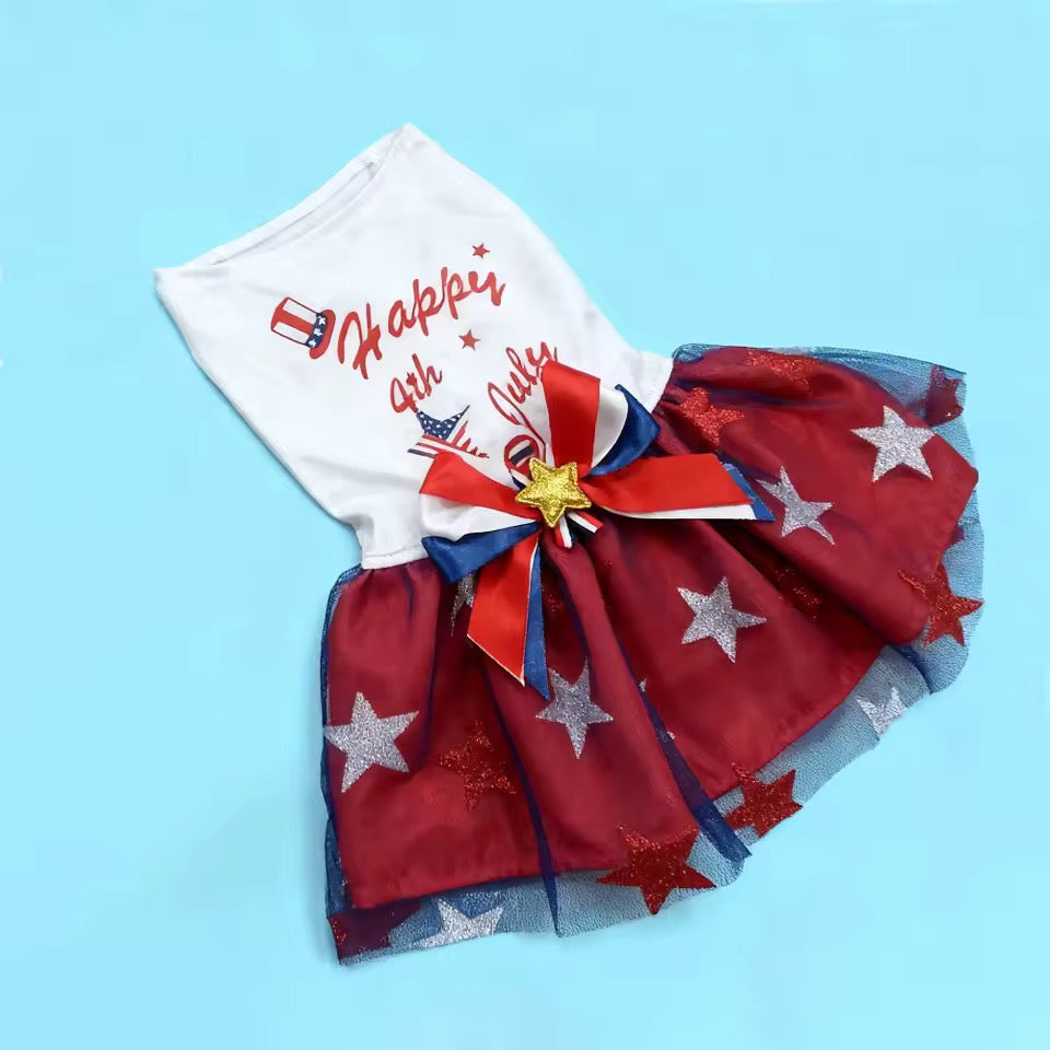 Happy Fourth of July Dog Dress