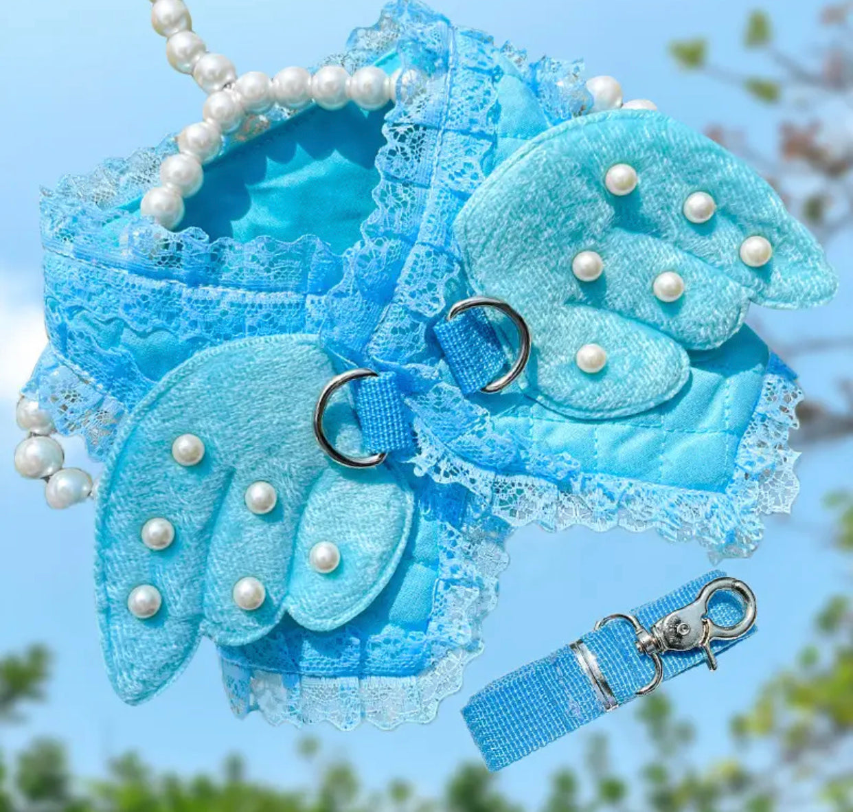 Angel Wings Harness and Leash Set - Blue