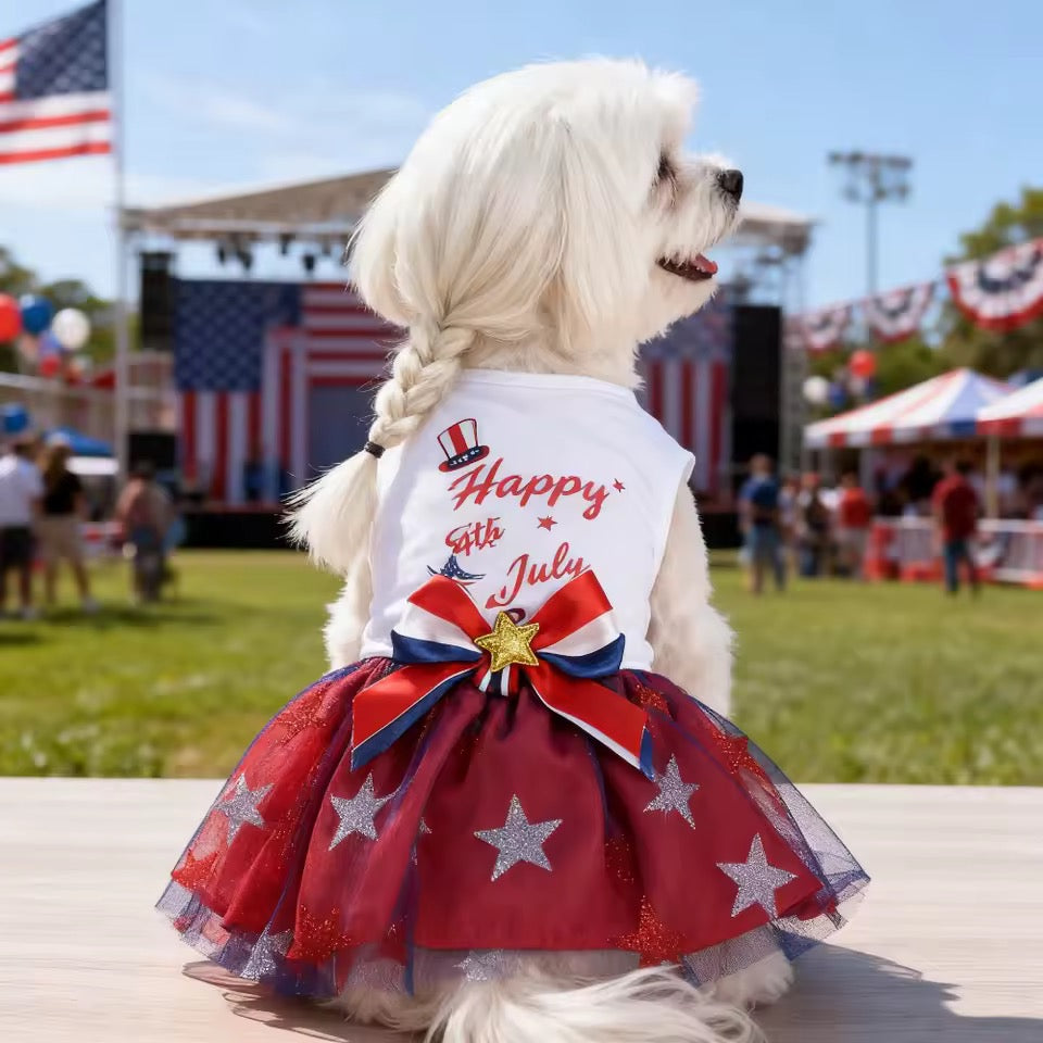 Happy Fourth of July Dog Dress