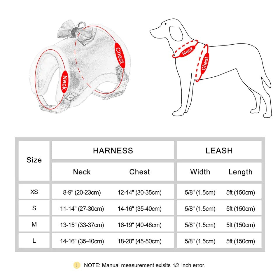 Waterproof Bow Harness and Leash Set